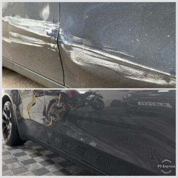 Before and after car detailing