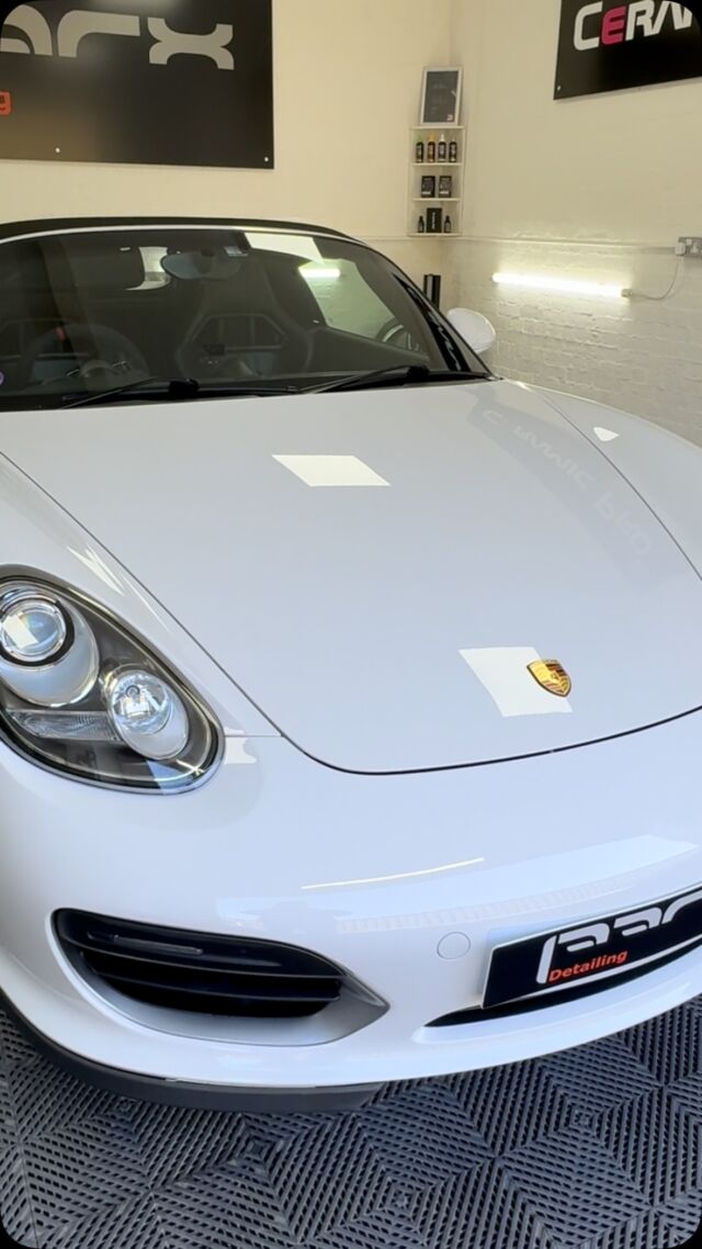 Porsche Boxster Spyder with gloss turned up to the max. Ahead of Ceramic Coating we carried out our 'Level 1 Paint Enhancement Detail' to refine the paint surface, remove minor scratches and swirls and improve gloss. Ceramic Pro 9h was then applied to protect and enhance the paintwork. Seats were also ceramic coated and the soft top treated with Ceramic Pro Textile. .....#parxdetailing #detailing #ceramiccoating #porsche #porscheboxster #porschespyder #softtop #summertime #detailingsussex #gloss #backtonew #transformation #cuckfield