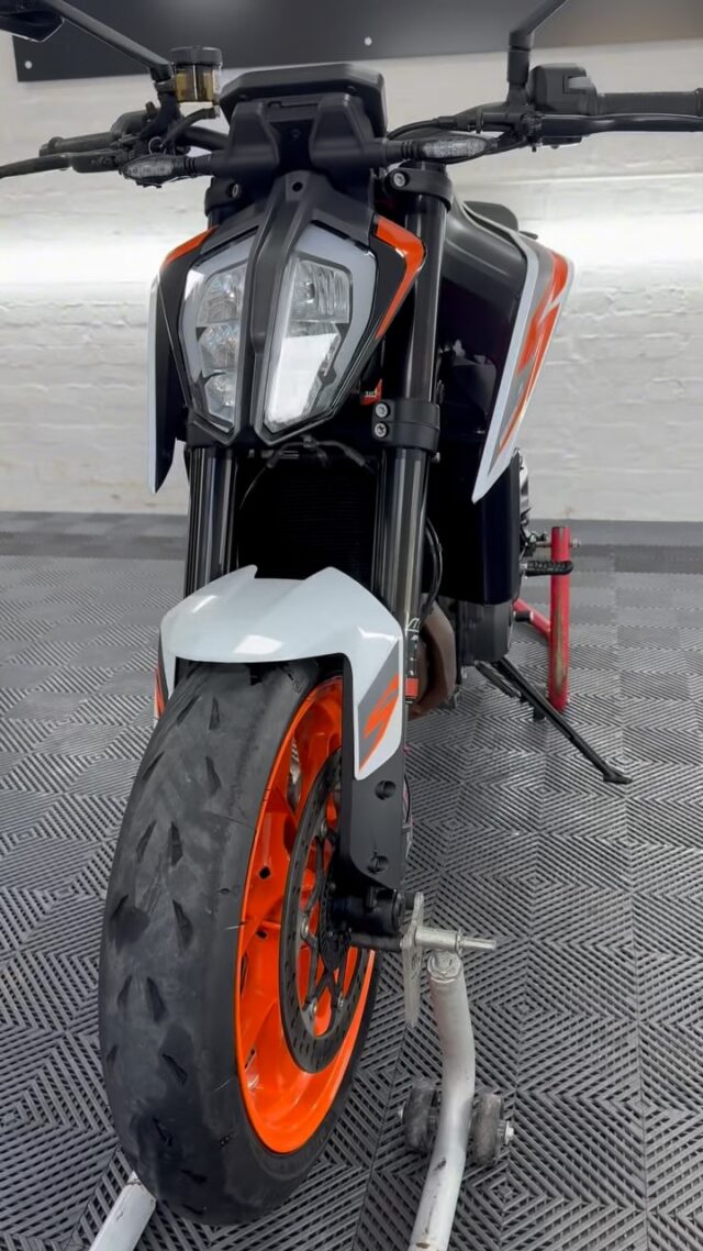 KTM 890 SC-Project Duke-R in for decontamination work and Ceramic Pro Care+ 'all surface' protection from the elements.......#parxdetailing #detailing #bikedetailing #detailingsussex #ktm #scproject #ktm890 #supermoto #bikes #orange #summerishere #detailinghaywardsheath #transformation